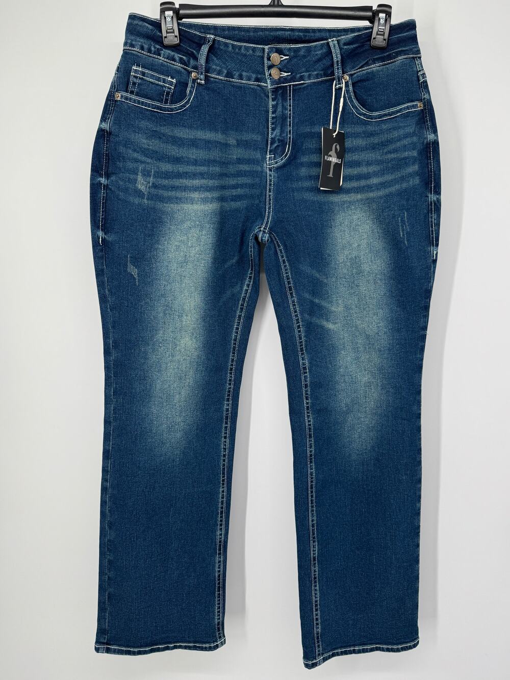 Flamingals Plus Size 16 / 18  Dark Wash Denim Capri Jeans NWT